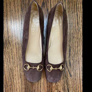 Gucci Brown Suede Pumps